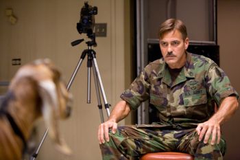 George Clooney stares at a goat in flick premiering at CMJ