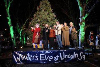 Revelers kick off the holiday season at the annual Winter's Eve celebration in Lincoln Square (photo by Greenberg)