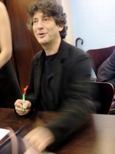 Neil Gaiman will get out from behind the signing table and hop onstage at the WFC to read PETER AND THE WOLF (photo by twi-ny/mdr)