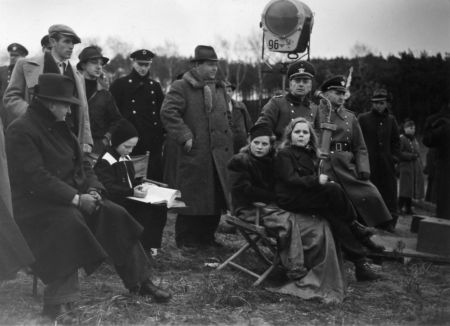 Veit Harlan, wife Kristina Soderbaum, and high-ranking Nazis on the set of THE GREAT KING (courtesy Zeitgeist Films)