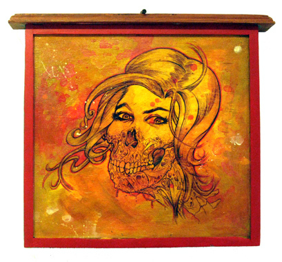 metalmad Tom Forget’s untitled painting is part of heavy metal-inspired show at Giant Robot