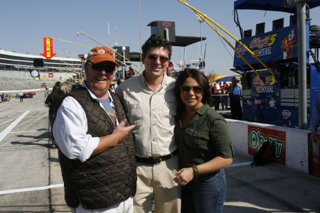Mario Batali, Andrew Giangola, and Rachael Ray party it up at Texas Motor Speedway