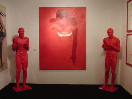 Ukrainian artist Victor Sydorenko goes red at Mironova Gallery at Scope (photo by twi-ny/mdr)