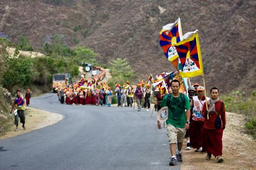 Exiled Tibetans seeking independence from China go on long march to their homeland (photo courtesy of White Crane Films)