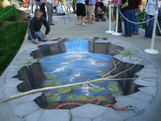 Rod Tryon and Anthony Cappetto will create one of their “Koi Pond” 3-D paintings as part of downtown Earth Day celebration     Rod Tryon and Anthony Cappetto will create one of their “Koi Pond” 3-D paintings as part of downtown Earth Day celebration