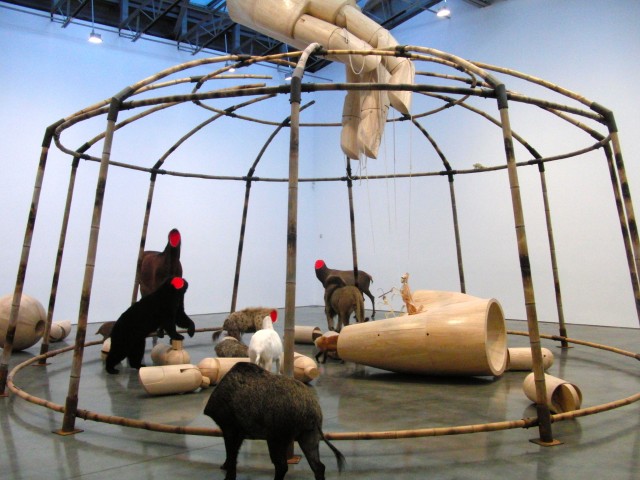 Huang Yong Ping’s “Circus” uses taxidermied animals in examining the role of the Creator (photo by twi-ny/mdr)
