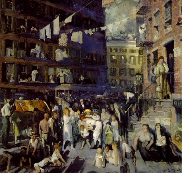 George Bellows, “Cliff Dwellers,” oil on canvas, 1913 (Los Angeles County Museum of Art, Los Angeles County Fund)