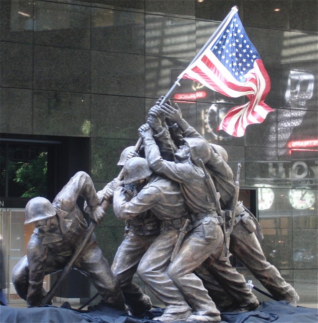 Felix de Weldon’s classic Iwo Jima Monument is on view in Midtown prior to Bonhams auction (photo by twi-ny/mdr)