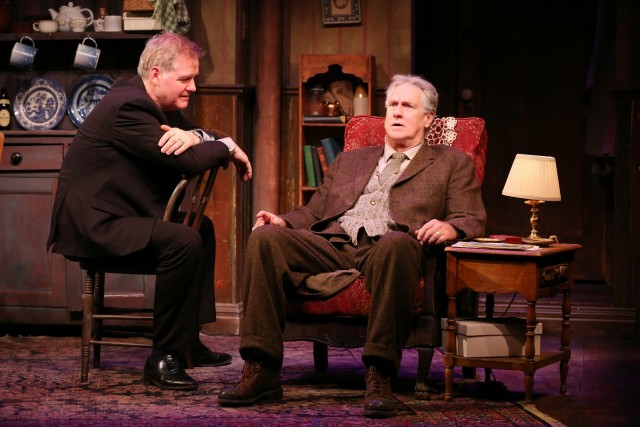 Ciarán O’Reilly and Paul O’Brien star as a son and father looking back at the past in DA (photo by Carol Rosegg) 