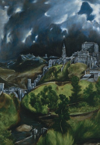 El Greco (Domenikos Theotokopoulos) (Greek, 1540/41–1614). View of Toledo (detail), ca. 1598–99. Oil on canvas; 47 3/4 x 42 3/4 in. (121.3 x 108.6 cm). The Metropolitan Museum of Art, New York, H. O. Havemeyer Collection, Bequest of Mrs. H. O. Havemeyer, 1929 (29.100.6)