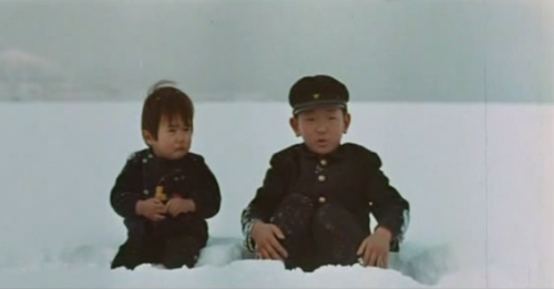 Nameless brothers (Tsuyoshi Kinoshita and Tetsuo Abe) amid troublesome circumstances in BOY