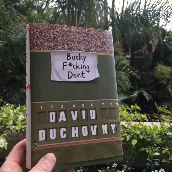 David Duchovny holds up his brand-new book on Twitter for all to see