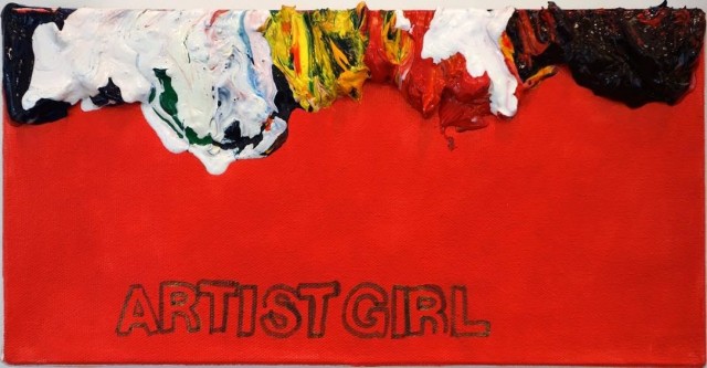 Betty Tompkins. Artistgirl, 2013. Acrylic on canvas, 6 x 12 x 1 1/2 inches. Private Collection. Image courtesy the artist.