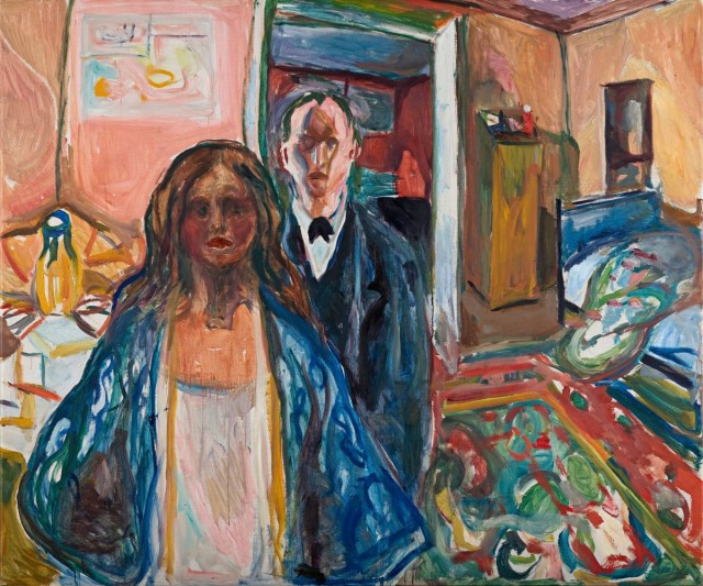 Edvard Munch, “The Artist and His Model,” oil on canvas, 1919-21 (the Munch Museum, Oslo)