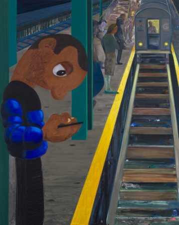 Nicole Eisenman, “Subway 2,” oil on canvas, 2016 (courtesy Anton Kern Gallery)