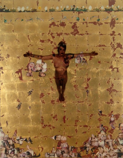 “Crucifom” is one of many unusual ritualistic artworks in Genesis Breyer P-Orridge exhibit at the Rubin Museum (courtesy Invisible-Exports)