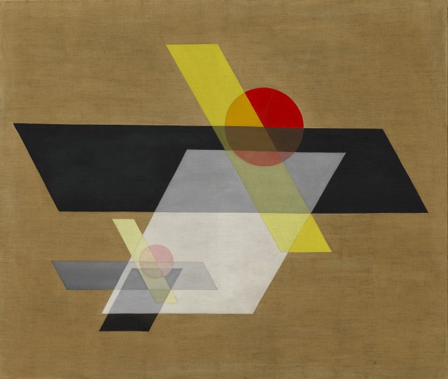 László Moholy-Nagy, “A II (Construction A II),” oil and graphite on canvas, 1924 (© 2016 Hattula Moholy-Nagy/VG Bild-Kunst, Bonn/Artists Rights Society, New York)