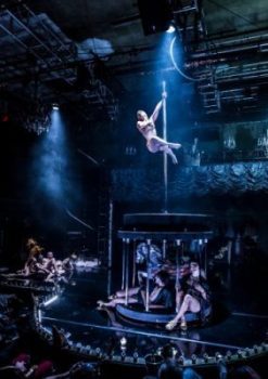 Venus (Marcy Richardson) reaches new heights in Company XIV’s PARIS (photo by Mark Shelby Perry)