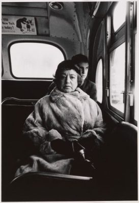 Diane Arbus, “Lady on a bus, N.Y.C.,” gelatin silver print, 1957 (© The Estate of Diane Arbus, LLC. All Rights Reserved)