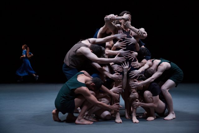 Batsheva Dance Company reach out and touch one another in LAST WORK  (photo by  Julieta Cervantes)