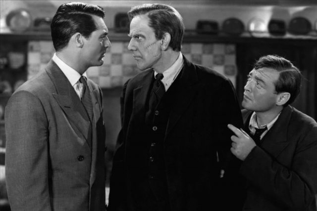 Cary Grant, Raymond Massey, and Peter Lorre star in Arsenic and Old Lace