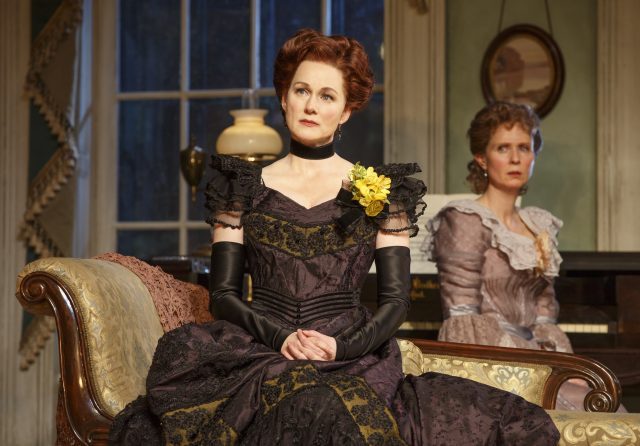 Laura Linney and Cynthia Nixon alternate roles as Regina and Birdie in MTC Broadway revival of Lillian Hellmans The Little Foxes (photo by Joan Marcus)