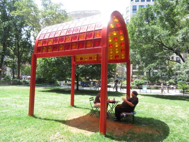 Poet CAConrad will be giving personalized (Soma)tic poetry rituals in Madison Square Park through July 23 (photo by twi-ny/mdr)