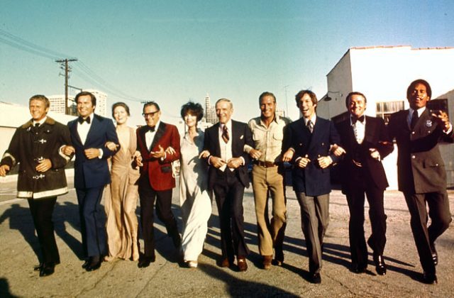 The all-star cast of The Towering Inferno in happier times
