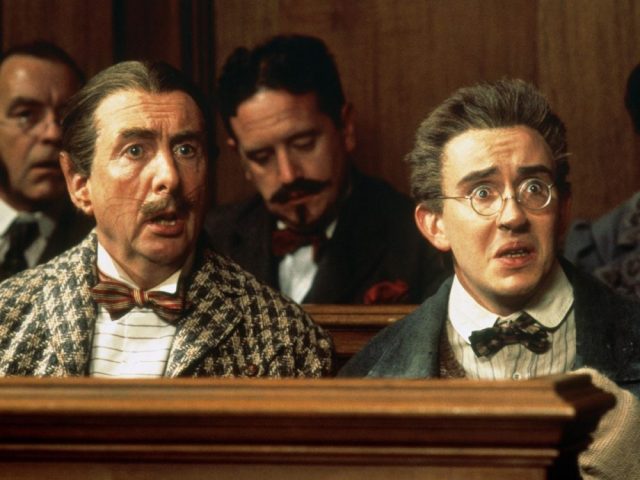 Rat (Eric Idle) and Mole (Steve Coogan) cant believe what they see in The Wind in the Willows (aka Mr. Toad’s Wild Ride)