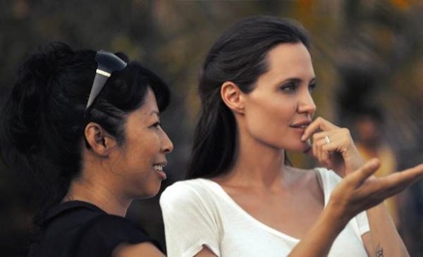 Loung Ung and Angelina Jolie in Cambodia.