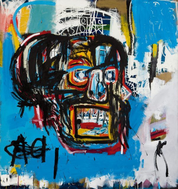 Jean-Michel Basquiat, Untitled, 1982. Acrylic, spray paint, and oilstick on canvas, Collection of Yusaku Maezawa. © Estate of Jean-Michel Basquiat. Licensed by Artestar, New York