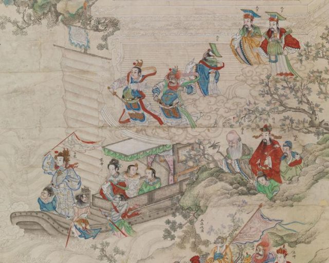 Anonymous. (Detail) Chinese New Year Pantheon. Qing dynasty (1644–1911), late 18th–early 19th century. Ink and colors on paper. Private Collection. Photography by John Bigelow Taylor 2017