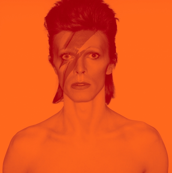 Photograph from the cover shoot for Aladdin Sane, 1973. Photo by Brian Duffy. Photo Duffy (c) Duffy Archives & the David Bowie Archive