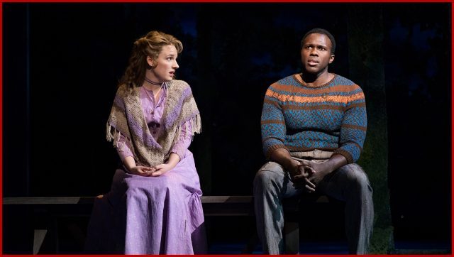 Julie Jordan (Jessie Mueller) and Billy Bigelow (Joshua Henry) fall in love in Carousel revival at the Imperial (photo by Julieta Cervantes)