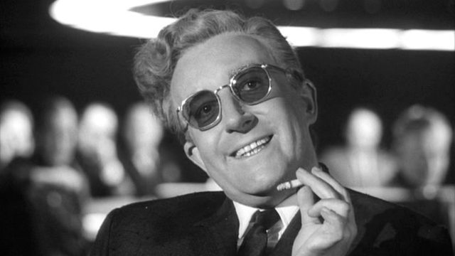 Peter Sellers has some grand plans for the end of the world as Dr. Strangelove in classic Kubrick cold war comedy