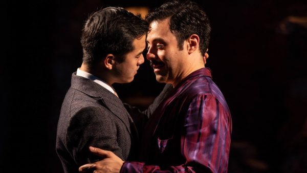 William Inge (Daniel K. Isaac) and Tennessee Williams (Juan Francisco Villa) get close at the Cherry Lane Theatre (photo by Maria Baranova)