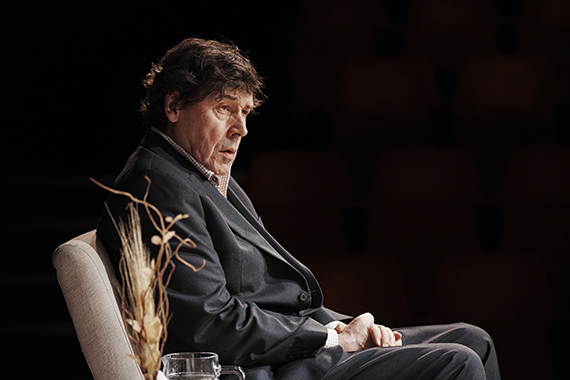 The weight of the world comes crashing down on Eric Miller (Stephen Rea) in David Ireland’s Cyprus Avenue (photo by Ros Kavanagh)