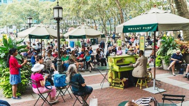 Piano in Bryant Park continues weekdays at 12:30