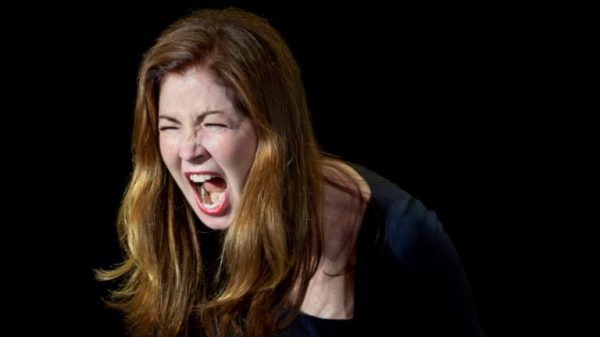 Betty 1 (Dana Delany) lets it all out in Collective Rage (photo by Joan Marcus)