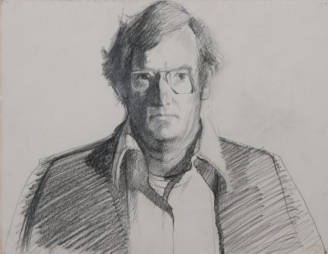 Self Portrait, ca. 1970, graphite. From the artist’s studio. © Wayne Thiebaud/Licensed by VAGA, New York, NY