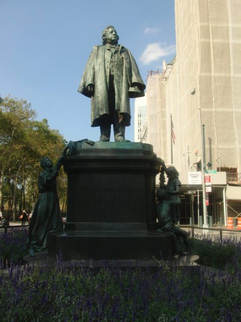 Longtime Brooklyn minister Henry Ward Beecher is honored with statue in Columbus Park (photo by twi-ny/mdr)