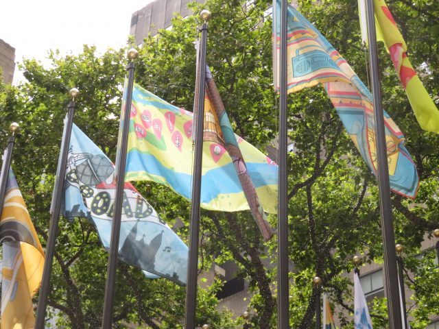 The Flag Project continues at Rockefeller Center through August 16 (photo by twi-ny/mdr)
